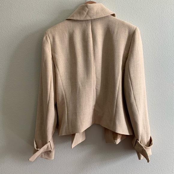 Anne Klein Camel Blazer with Draped Front, Size 14 - Picture 2 of 6
